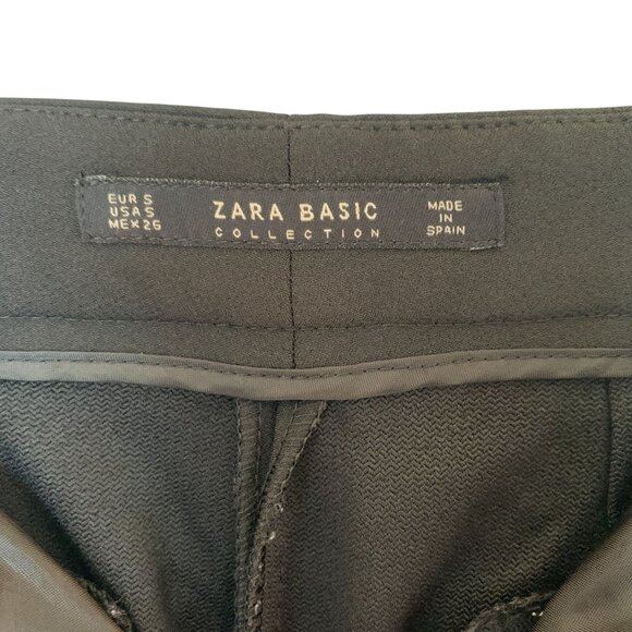 Zara Basic Womens Black Wide-Leg Pants Size Small - Picture 3 of 3
